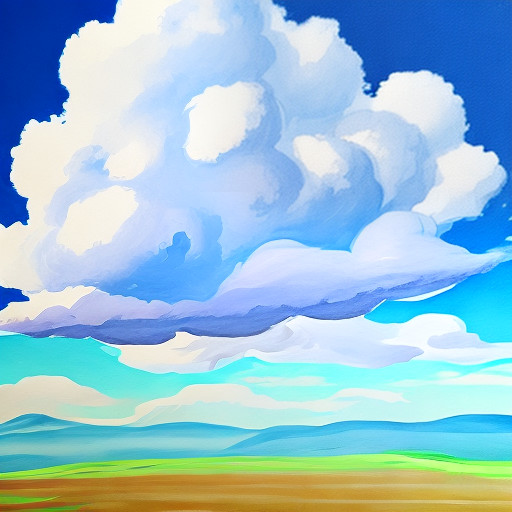 Paint in the general shape of the cloud, then refine the details